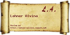 Lehner Alvina névjegykártya